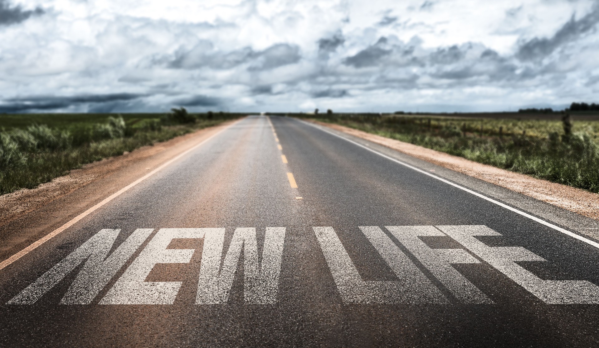 New Life written on rural road